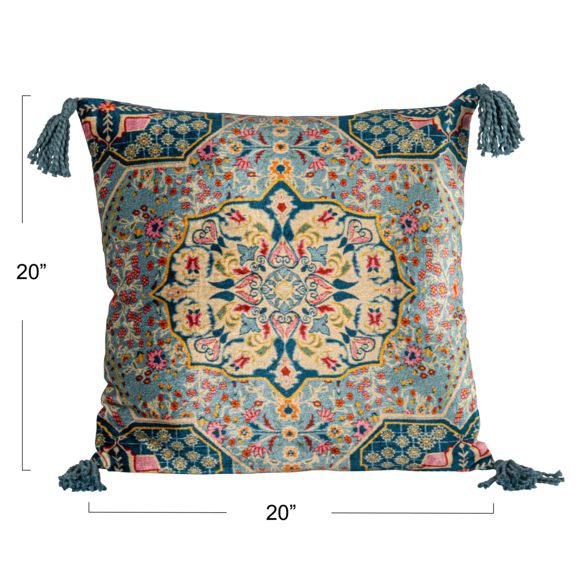 Hello Honey® 20" x 20" Tasseled Elegance Velvet Pillow